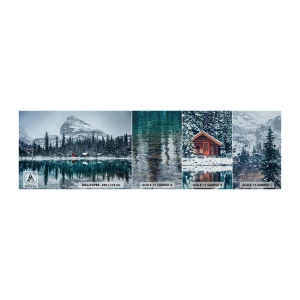 Muestra de fotomural Premium Canvas - Retiro canadiense - Paisaje, Canadá, Invierno - 100x30 cm