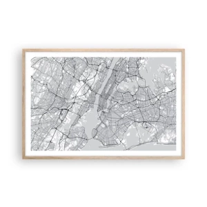 Póster en marco roble claro - Anatomía de una metrópolis - 91x61 cm