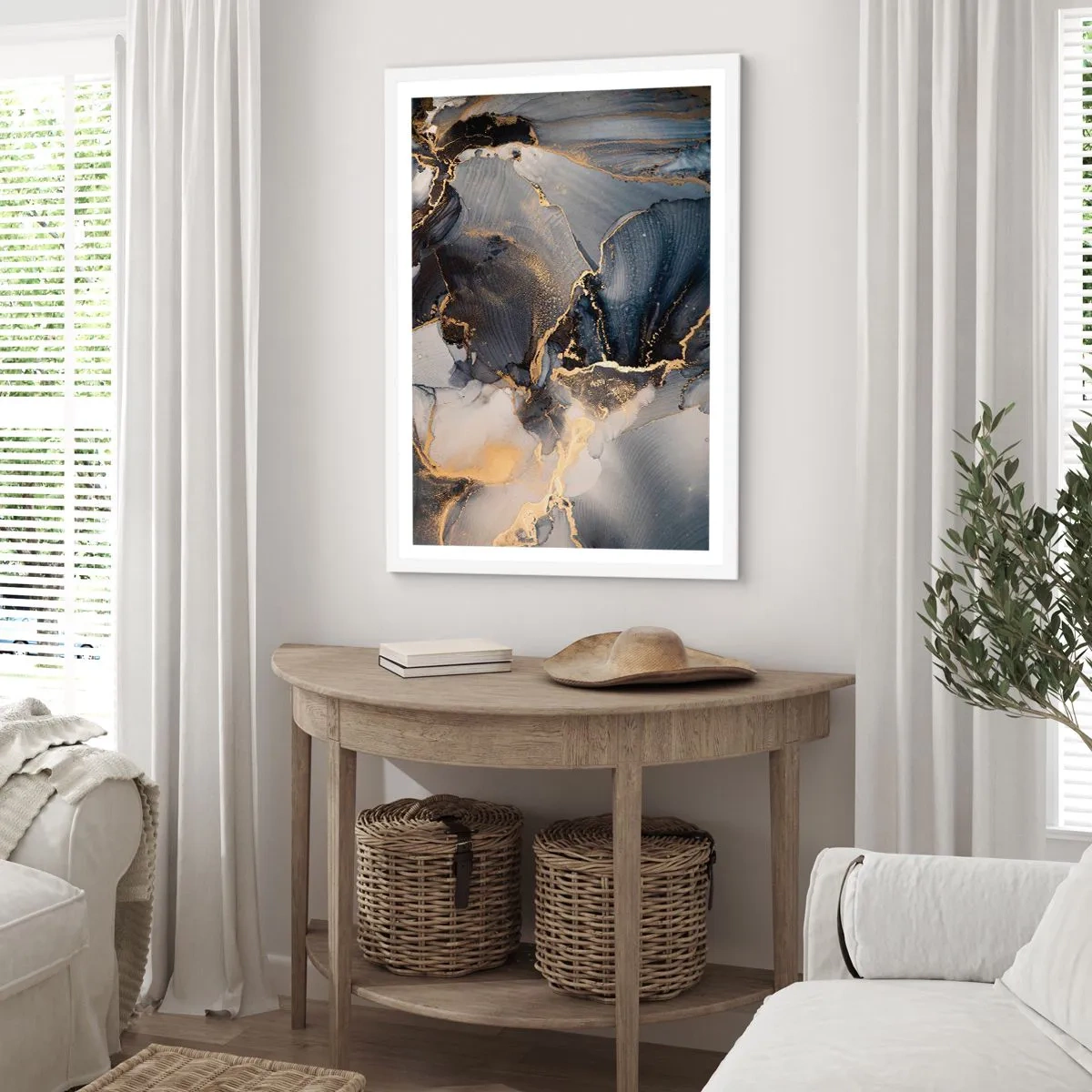 Póster en marco blanco - La vida de una piedra - 70x100 cm