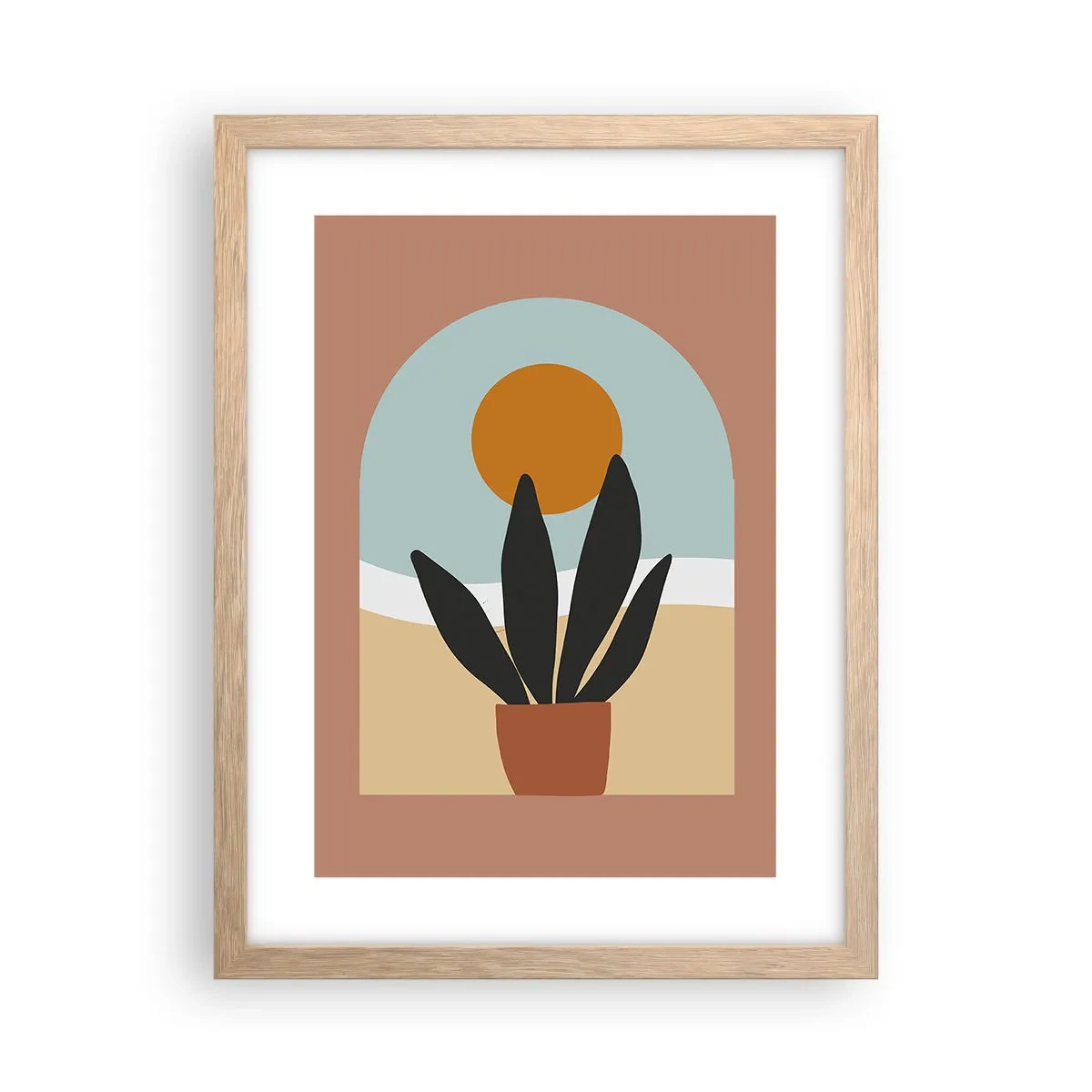 Póster en marco roble claro - Pequeñas alegrías - 30x40 cm