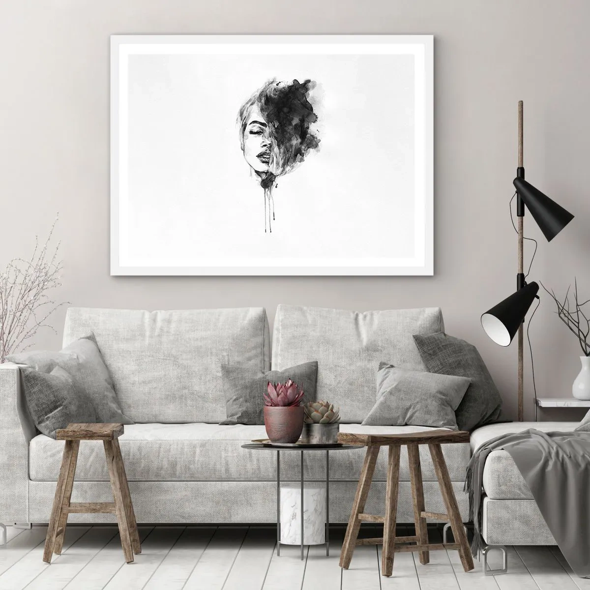 Póster en marco blanco - Sueños en femenino - 70x50 cm