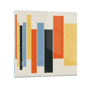 Cuadro sobre vidrio - Impresiones sobre Vidrio - Barras multicolor - 40x40 cm