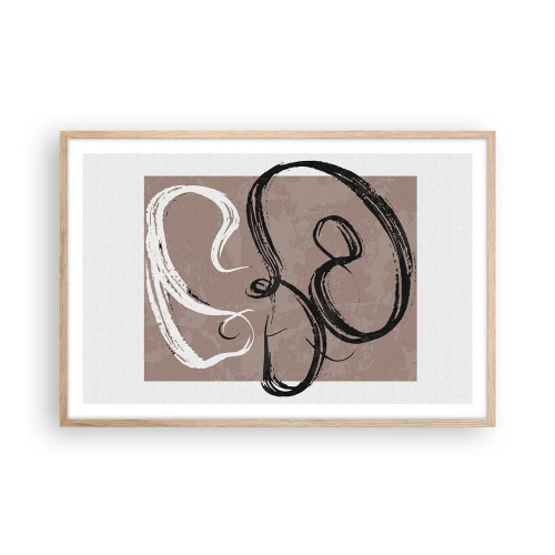 Póster en marco roble claro - Composición: la búsqueda de la plenitud - 91x61 cm