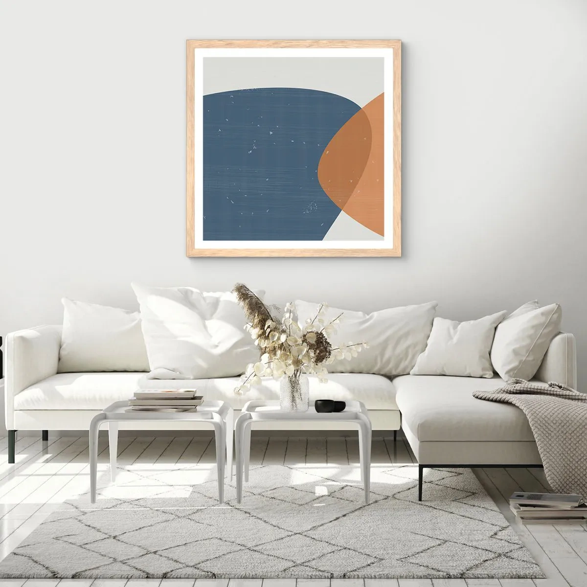 Póster en marco roble claro - Óvalos e influencias - 50x50 cm
