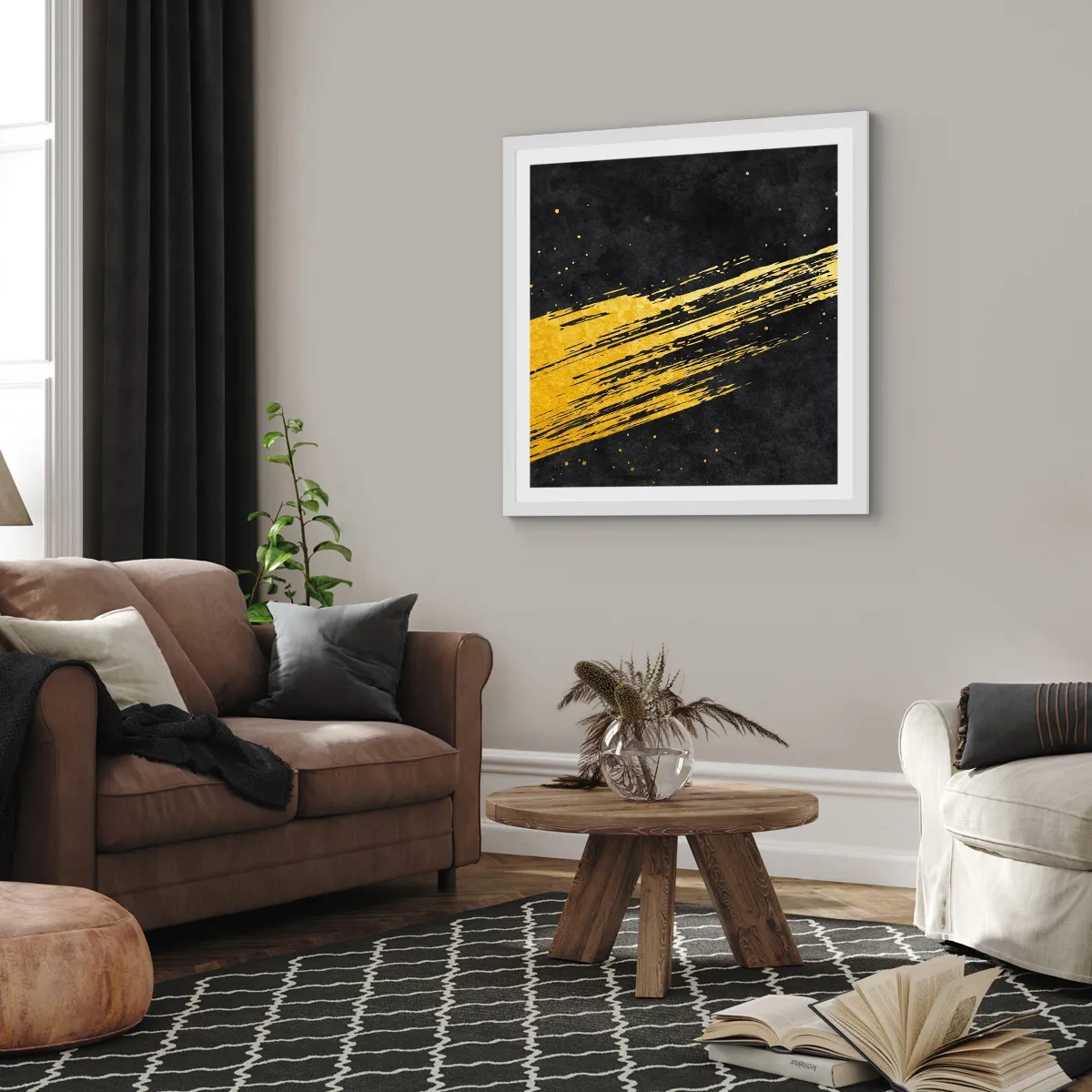 Póster en marco blanco - Saltar al hiperespacio - 50x50 cm