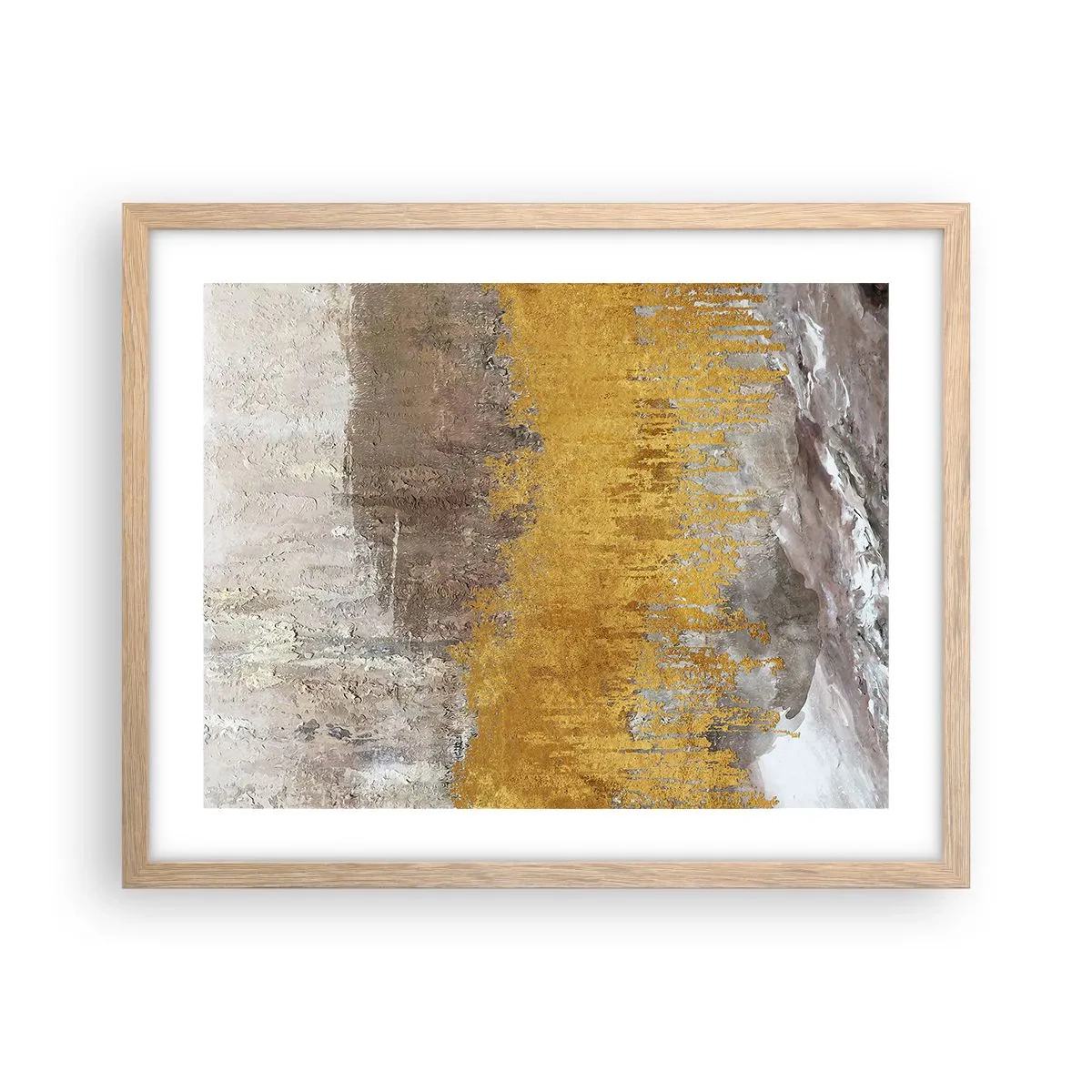 Póster en marco roble claro - Una ráfaga dorada - 50x40 cm