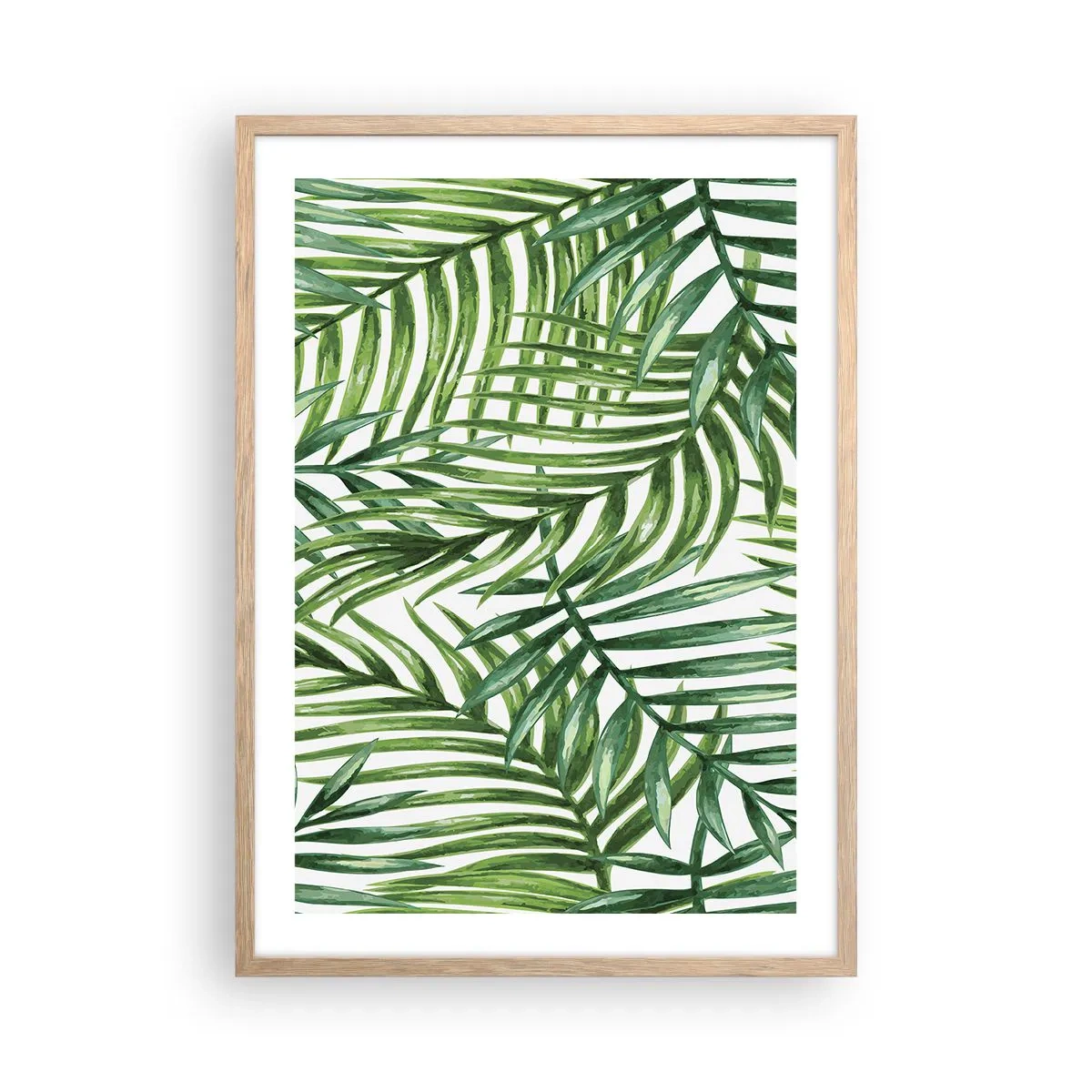 Póster en marco roble claro - Bajo el verde - 50x70 cm