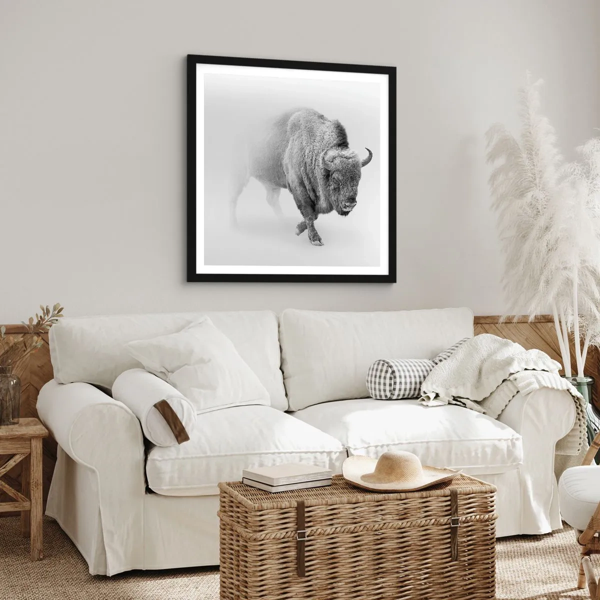 Póster en marco negro - Rey de la pradera - 50x50 cm