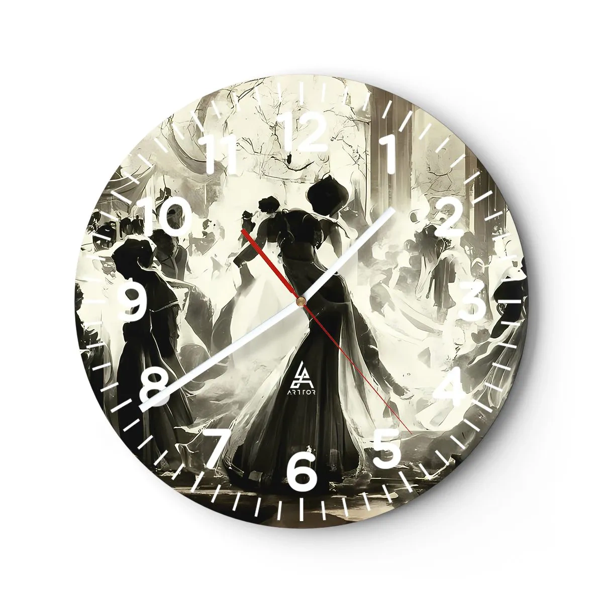 Reloj de pared - Reloj de vidrio - Gran mascarada - 30x30 cm