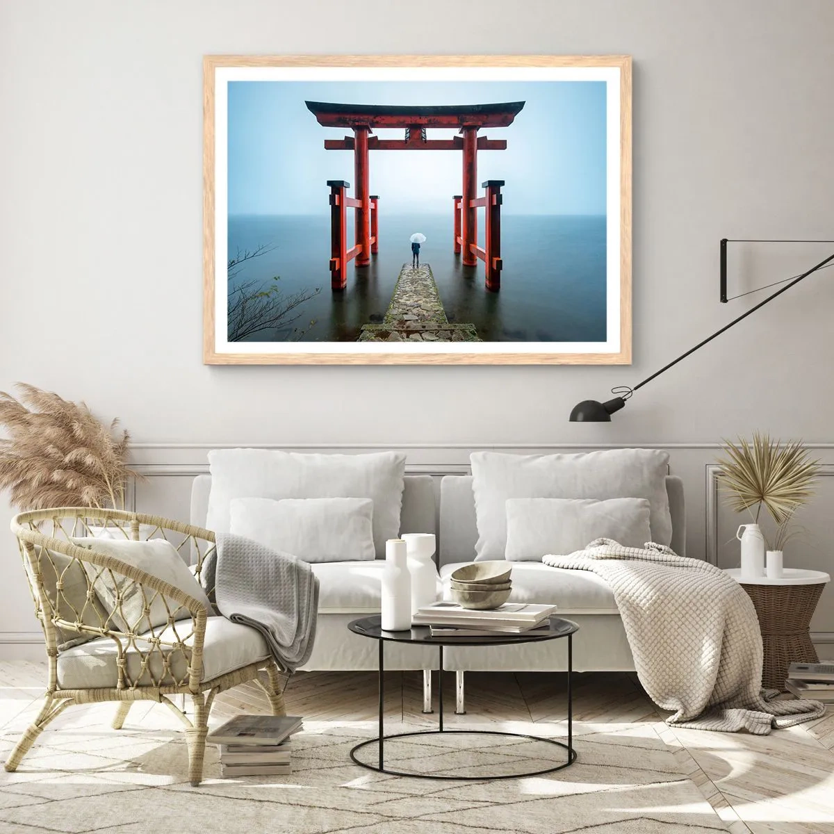 Póster en marco roble claro - Ensueño japonés - 40x30 cm