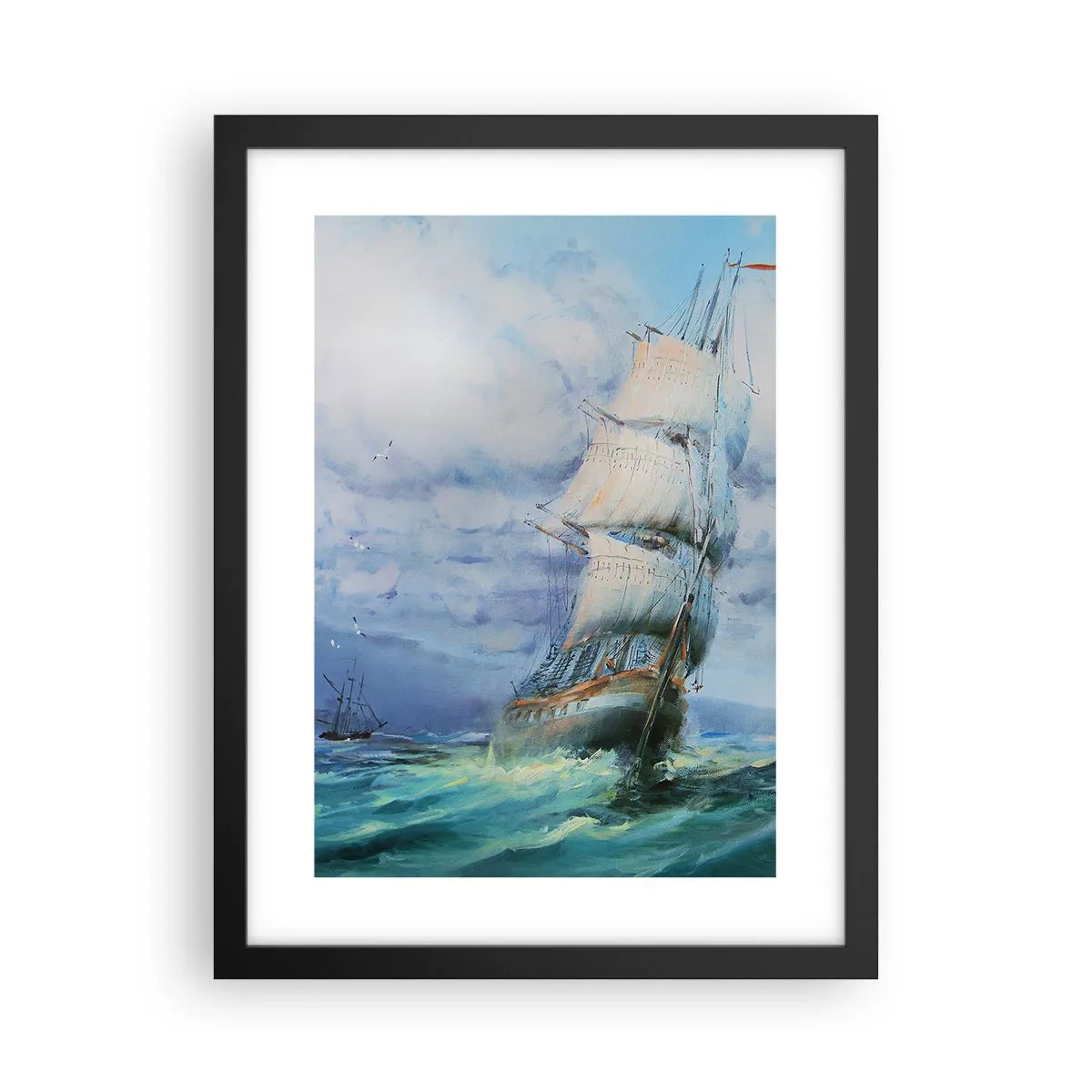 Póster en marco negro - Viento en popa - 30x40 cm