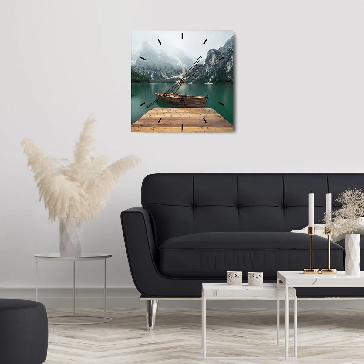 Reloj de pared - Reloj de vidrio - Paisaje inolvidable - 30x30 cm