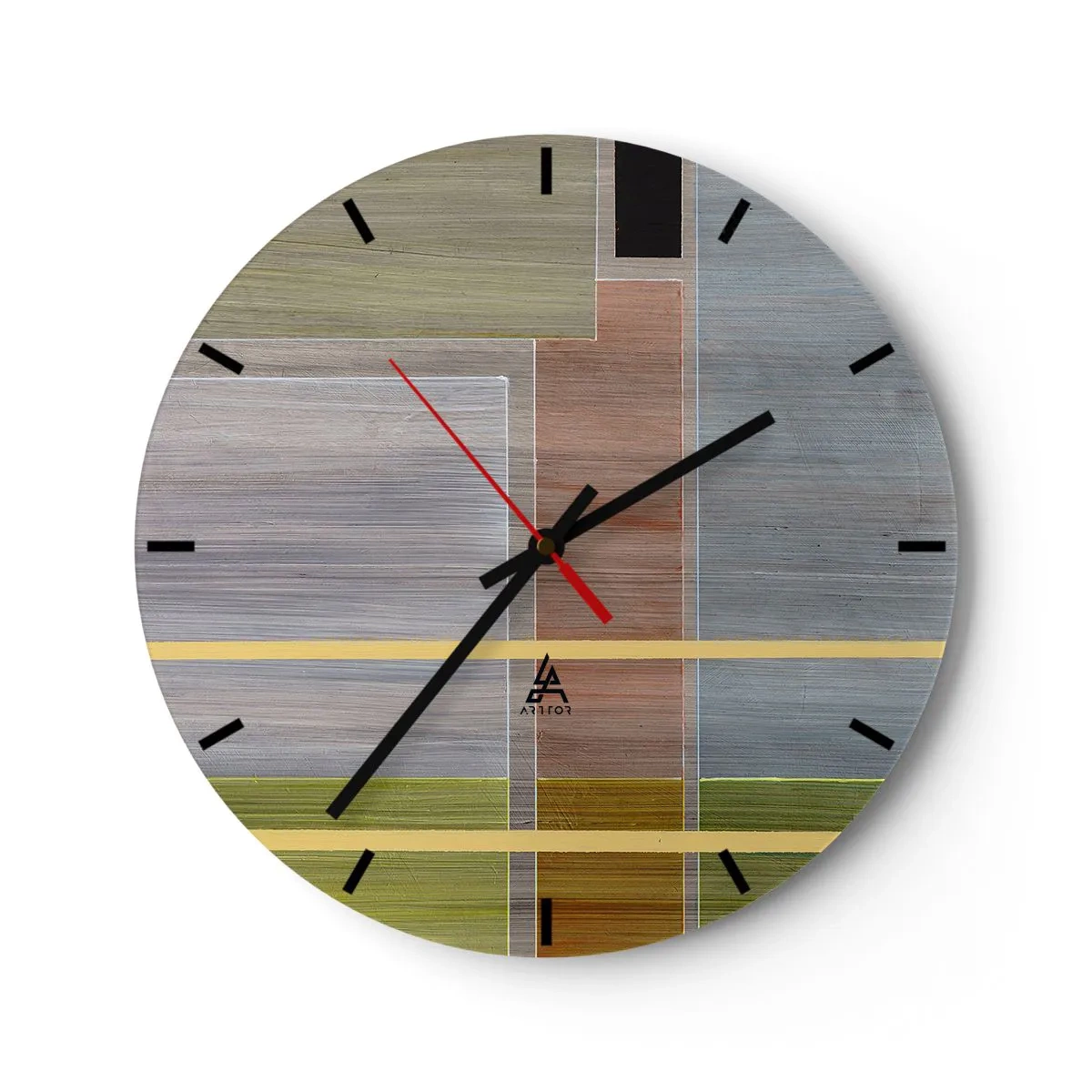 Reloj de pared - Reloj de vidrio - Recto y tranquilo - 40x40 cm