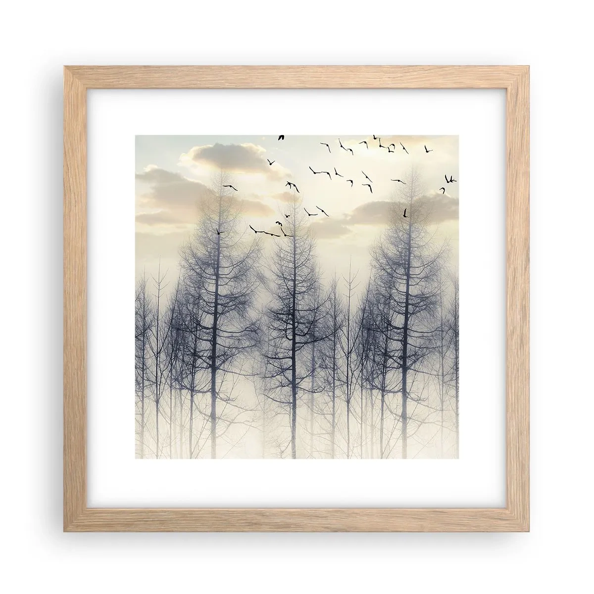 Póster en marco roble claro - Espíritus del bosque - 30x30 cm