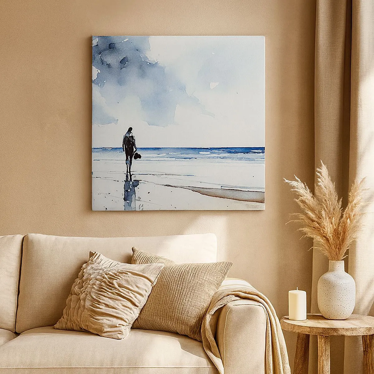 Cuadro sobre lienzo - Impresión de Imagen - Conversación con el mar - 30x30 cm