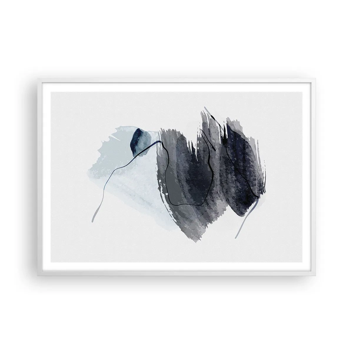 Póster en marco blanco - Intensidad y movimiento - 100x70 cm