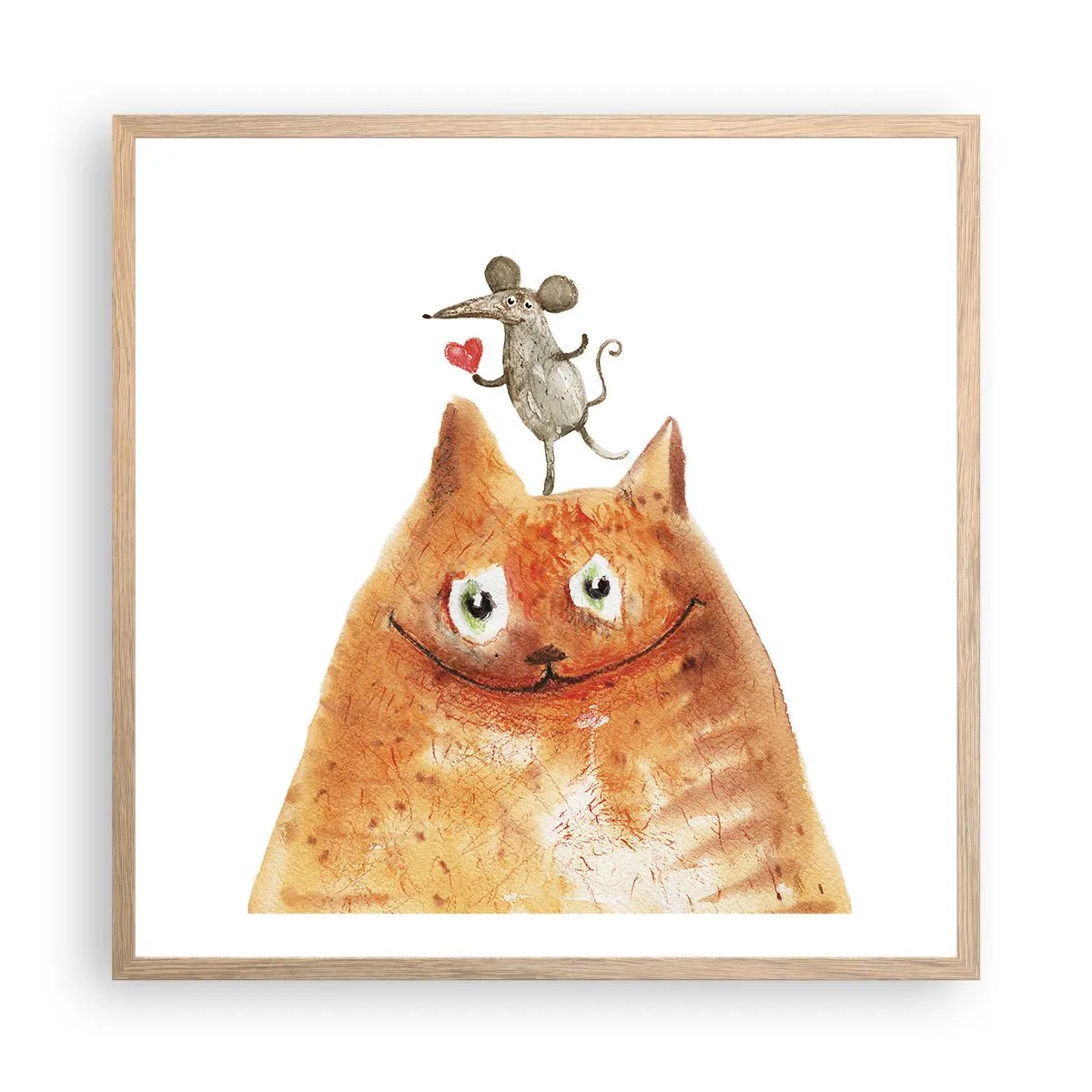 Póster en marco roble claro - Paradojas del amor - 60x60 cm