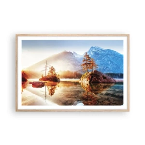 Póster en marco roble claro - La naturaleza bajo la luz - 91x61 cm