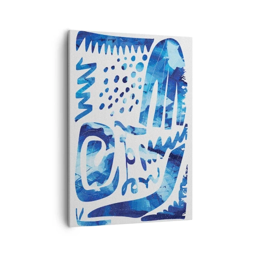 Cuadro sobre lienzo - Impresión de Imagen - Patrón abstracto en tonos azules - 50x70cm - Vuelta a las raíces - Decoración de pared moderna para salón y dormitorio ARTTOR