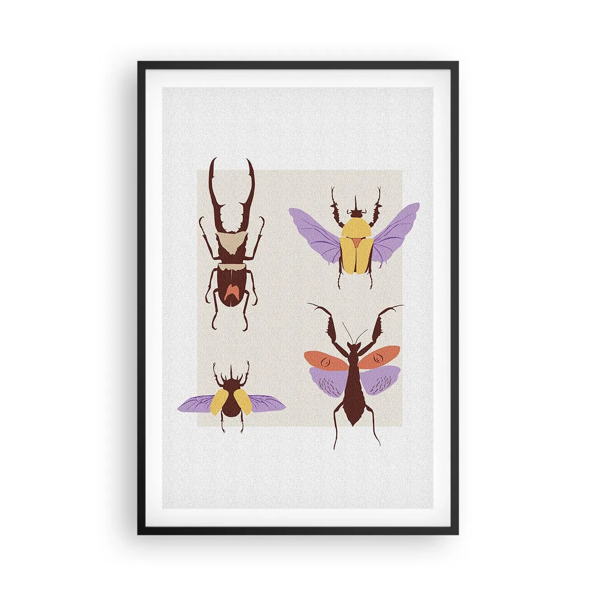Póster en marco negro - El mundo de los insectos - 61x91 cm