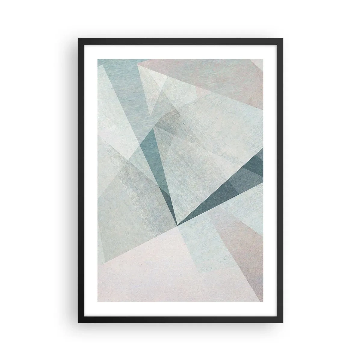 Póster en marco negro - Formas geométricas en tonos pastel - 50x70cm - Tranquilo pero dinámico - Decoración de pared moderna para salón y dormitorio ARTTOR