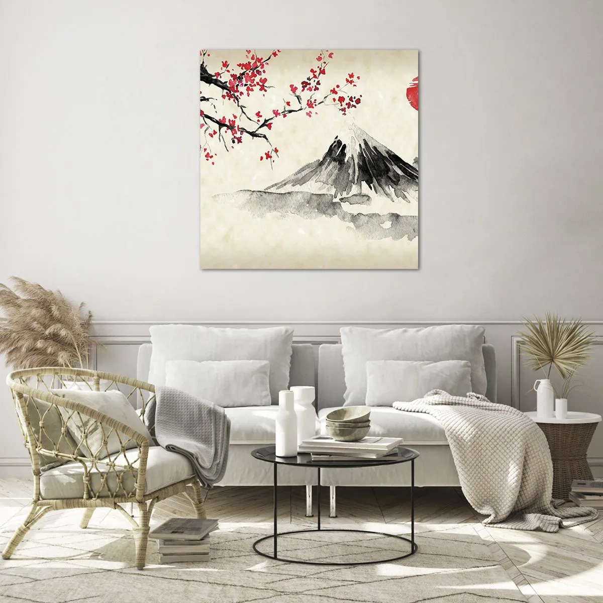 Cuadro sobre vidrio - Impresiones sobre Vidrio - Enamórate de Japón - 70x70 cm