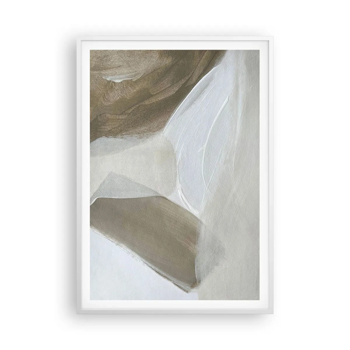 Póster en marco blanco - Ola de blanco - 70x100 cm