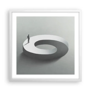 Póster en marco blanco - Ser sabio no es una labor sencilla - 50x50 cm
