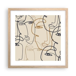 Póster en marco roble claro - Retrato multiplicado - 40x40 cm