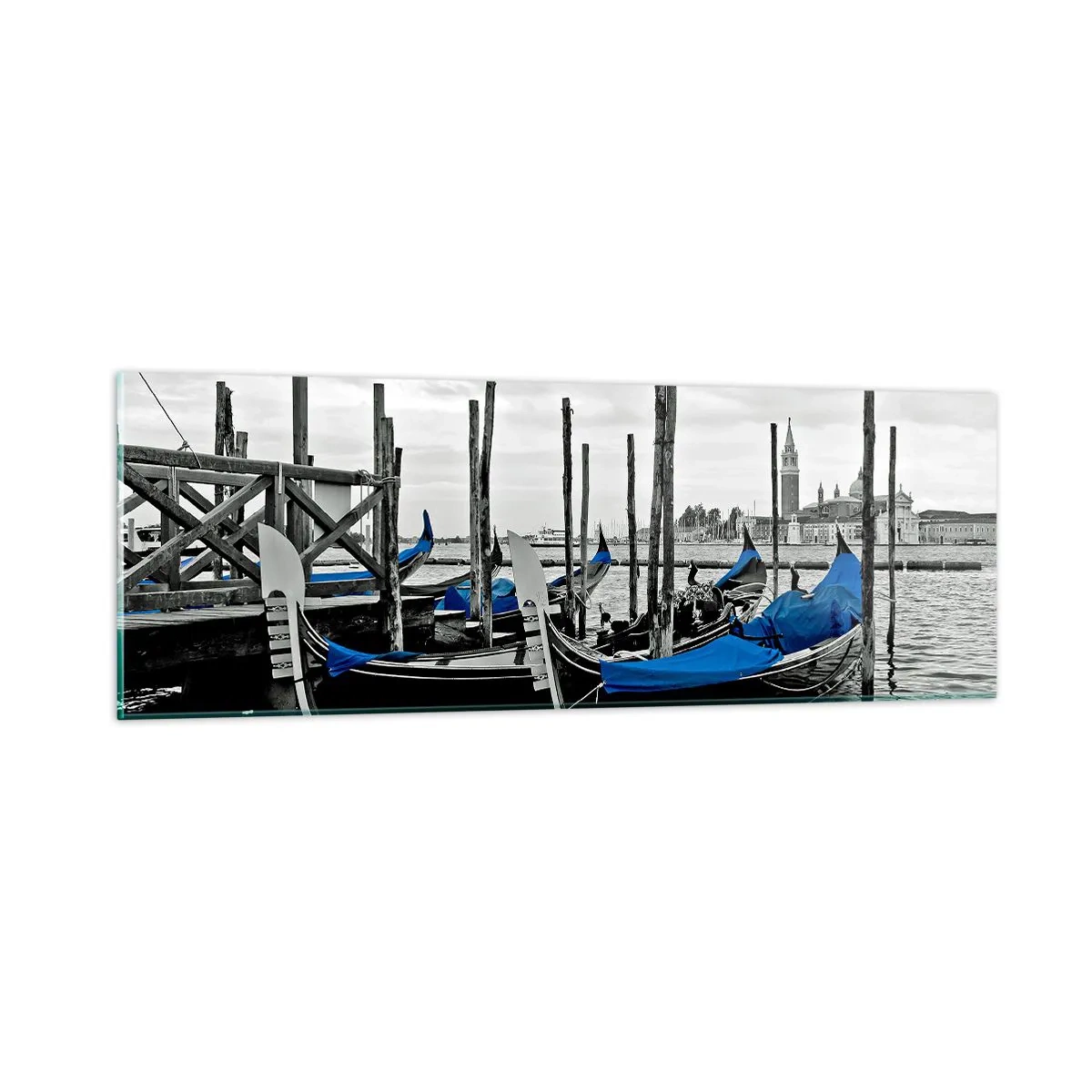 Cuadro sobre vidrio - Impresiones sobre Vidrio - Venecia en el pensamiento - 90x30 cm