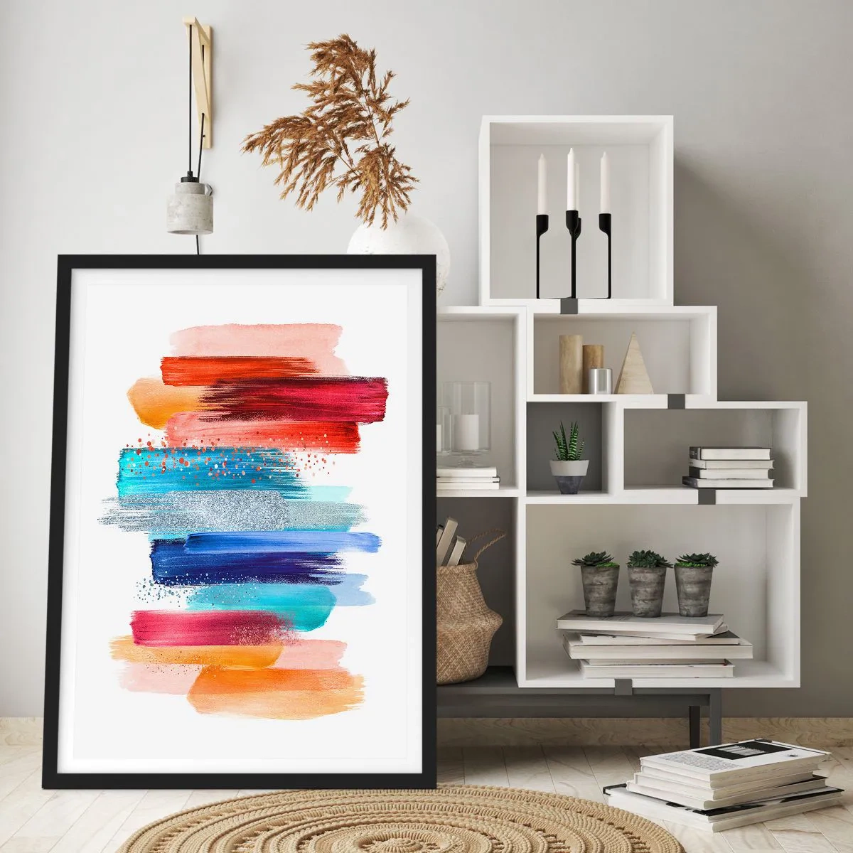 Póster en marco negro - Arriba y abajo - 50x70 cm
