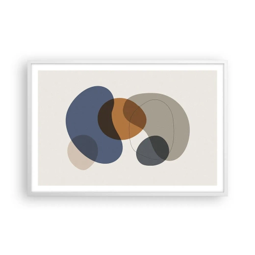 Póster en marco blanco - Gotas de color - 91x61 cm