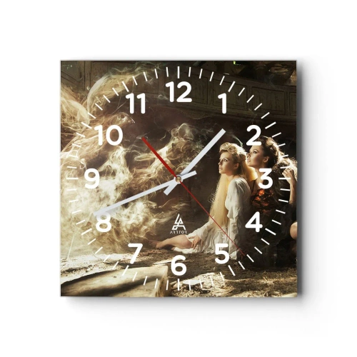 Reloj de pared - Reloj de vidrio - Y hubo poesía - 40x40 cm