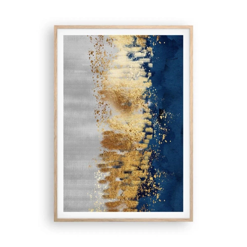 Póster en marco roble claro - Composición moderna con chispas - 70x100 cm