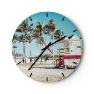 Reloj de pared - Reloj de vidrio - Un hermoso día por delante - 40x40 cm