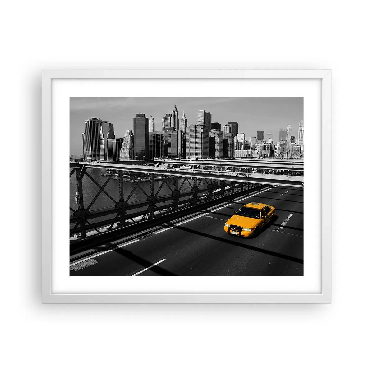 Póster en marco blanco - El color de la gran ciudad - 50x40 cm