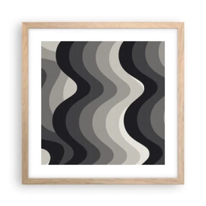 Póster en marco roble claro - Ola tras ola - 40x40 cm
