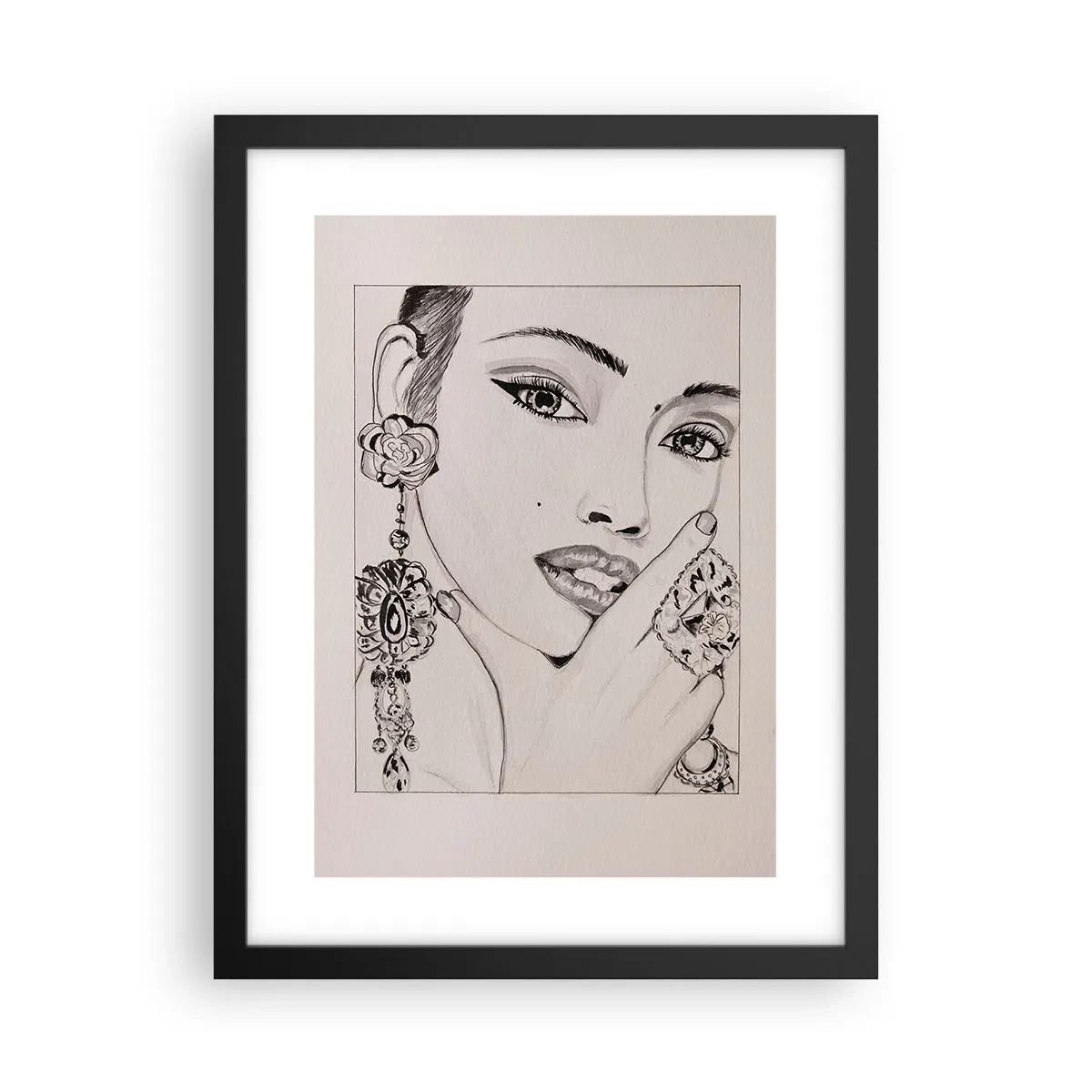 Póster en marco negro - La joya más bella - 30x40 cm