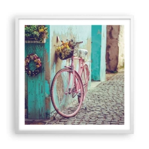 Póster en marco blanco - Ahora mismo vuelvo - 60x60 cm