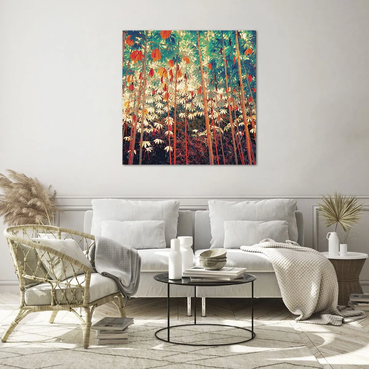 Cuadro sobre vidrio - Impresiones sobre Vidrio - La vida secreta de las hojas - 70x70 cm