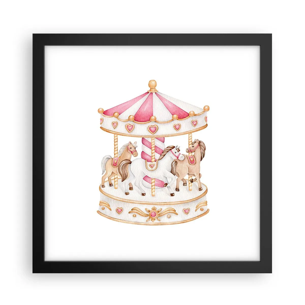 Póster en marco negro - El dulce mundo de la infancia - 30x30 cm