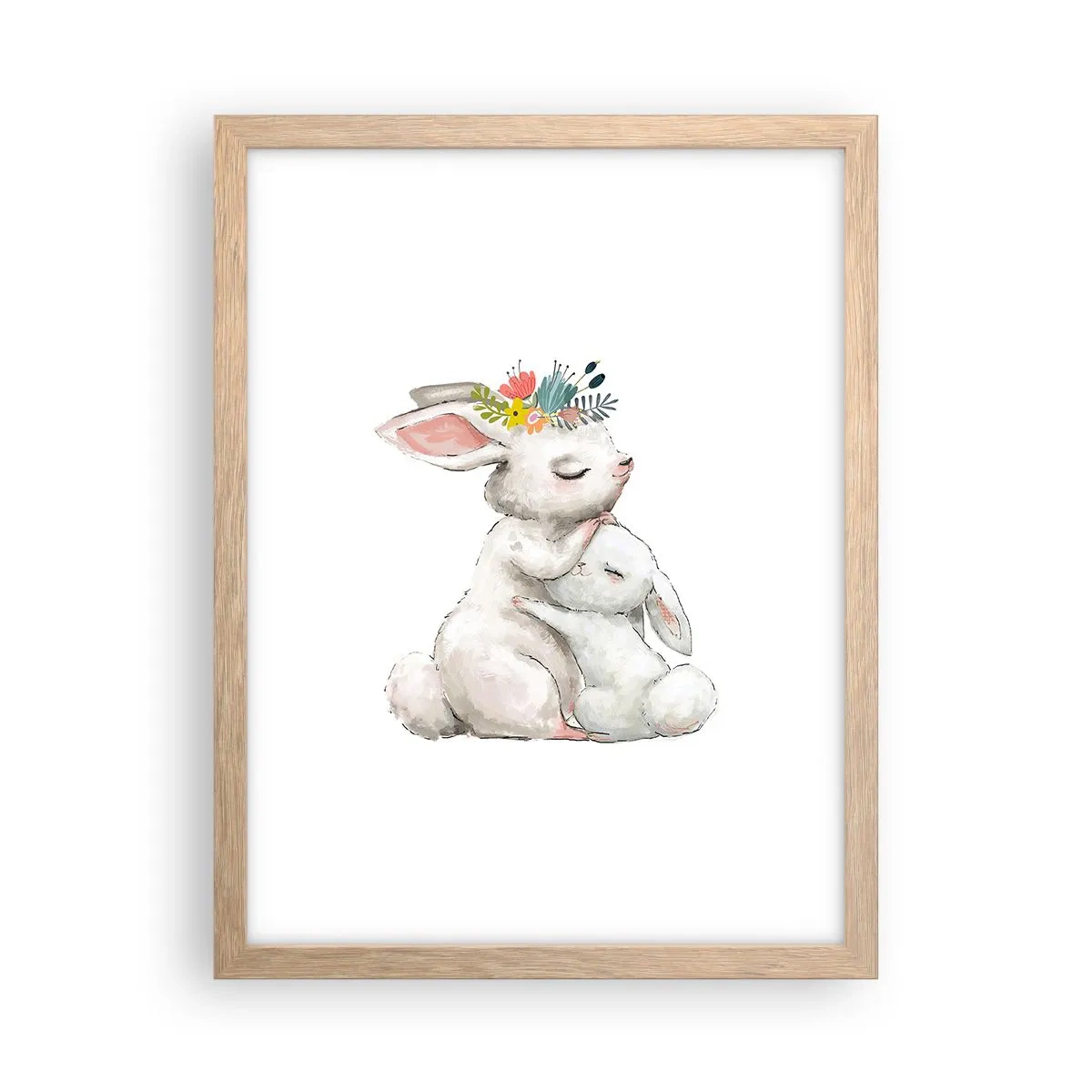 Póster en marco roble claro - En ningún lugar mejor que con mamá - 30x40 cm