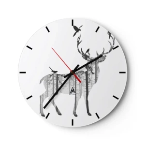Reloj de pared - Reloj de vidrio - El buen espíritu del bosque - 40x40 cm