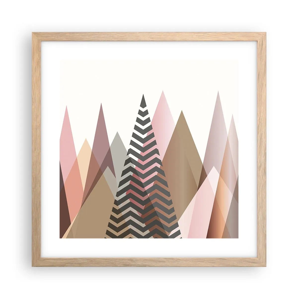 Póster en marco roble claro - Una visión piramidal - 40x40 cm