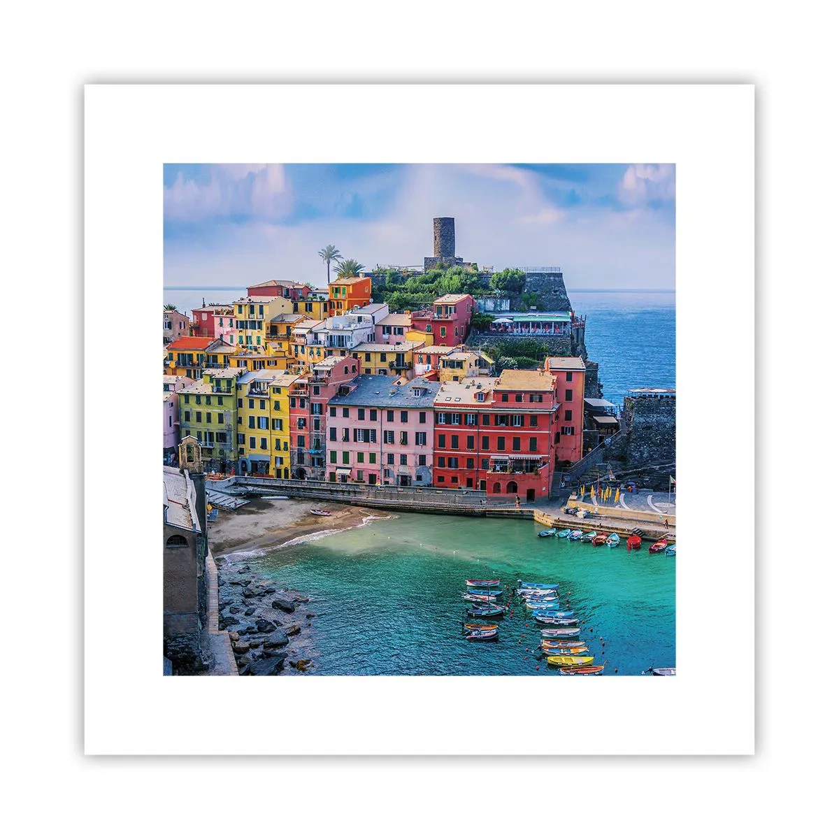 Póster - Pueblo mágico del Mediterráneo - 30x30 cm