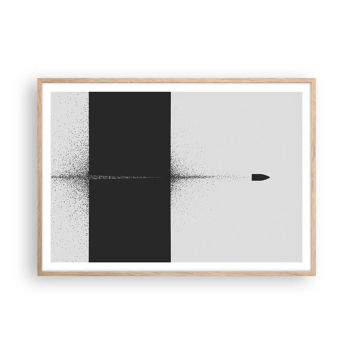 Póster en marco roble claro - Directa al objetivo - 100x70 cm