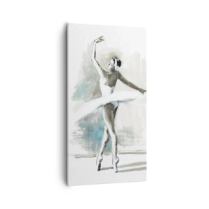 Cuadro sobre lienzo - Impresión de Imagen - Encantada por un cisne - 55x100 cm