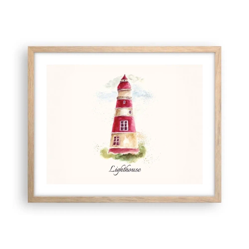 Póster en marco roble claro - Siempre observando - 50x40 cm