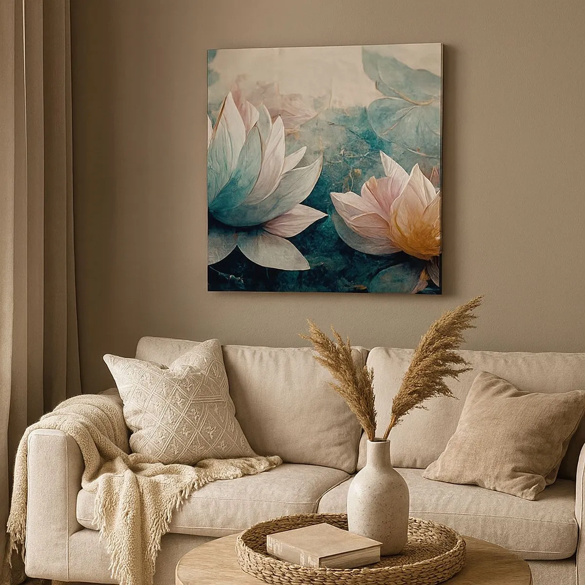 Cuadro sobre lienzo - Impresión de Imagen - Estrellas de lago - 30x30 cm