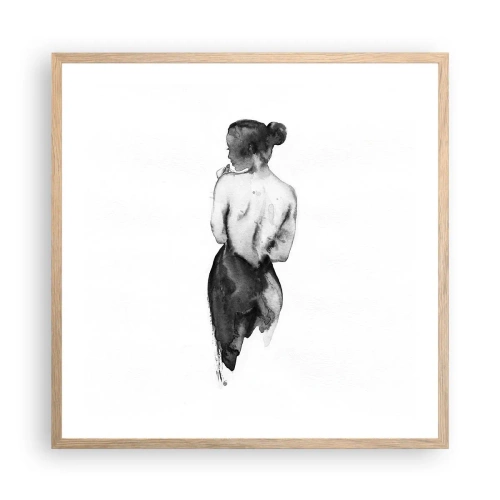 Póster en marco roble claro - Sin ella el mundo deja de tener sentido - 60x60 cm